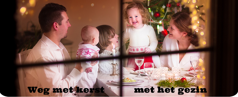 weg met kerst met het gezin