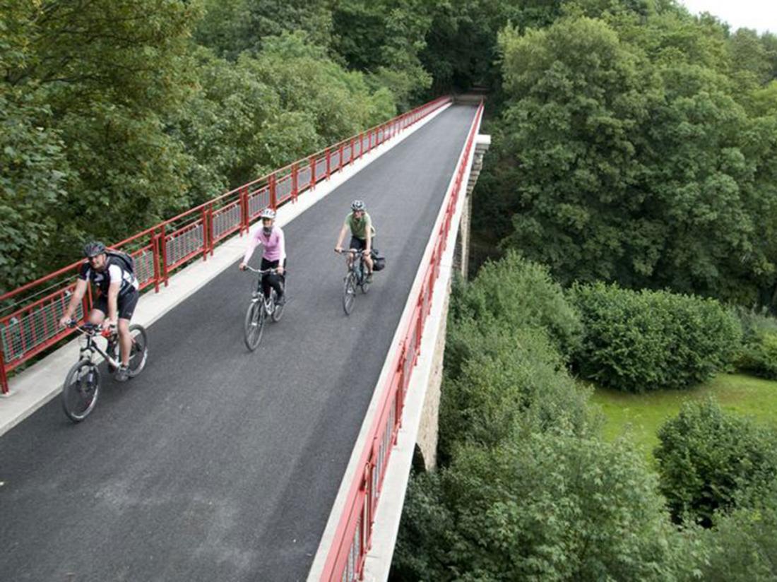 Weekendjeweg Heiligenhaus brug met fietsers